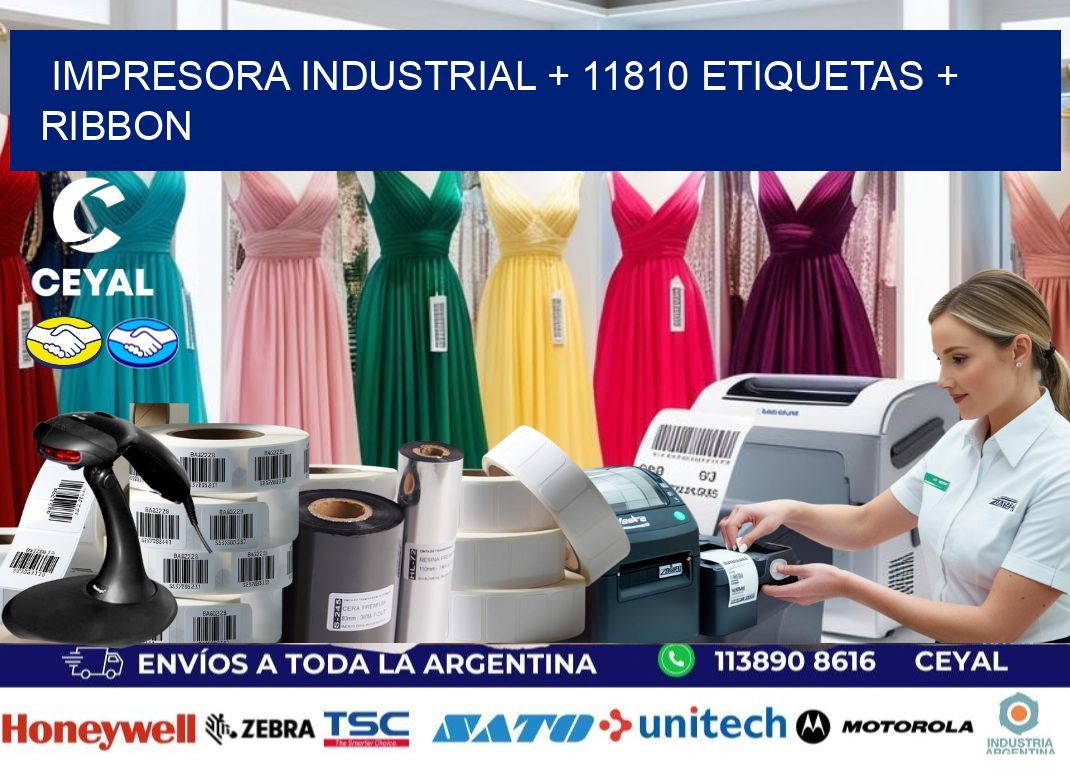 impresora industrial + 11810 etiquetas + ribbon