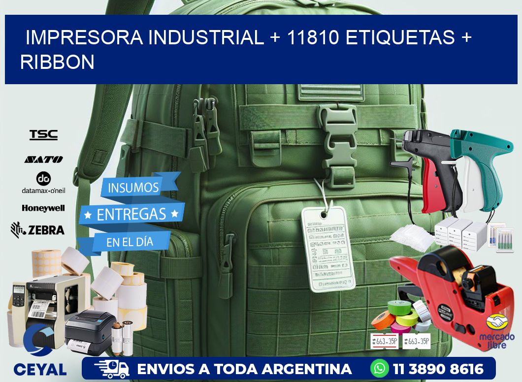 impresora industrial + 11810 etiquetas + ribbon