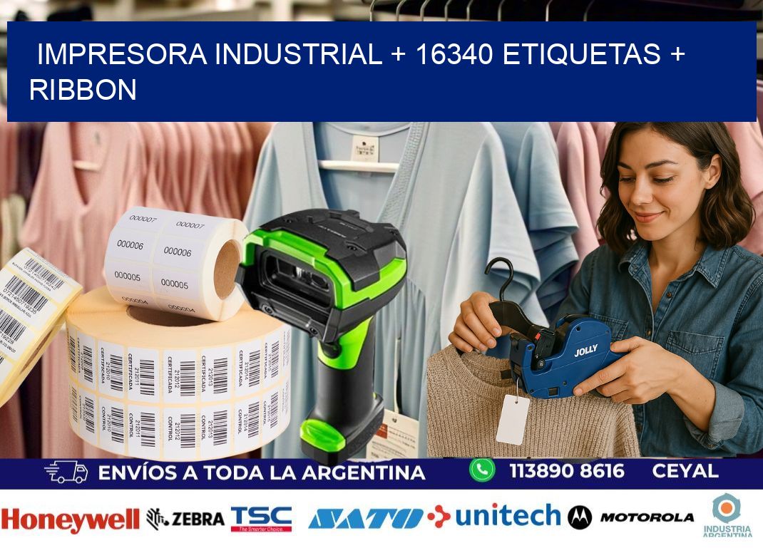 impresora industrial + 16340 etiquetas + ribbon