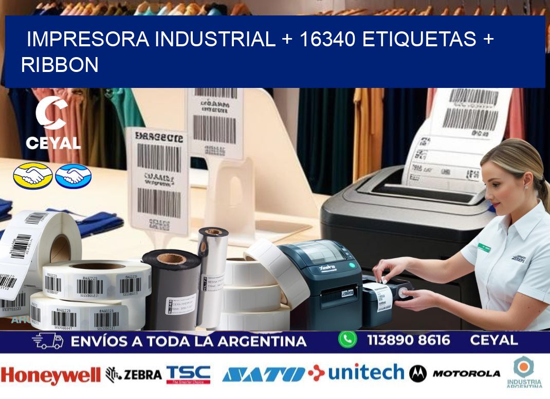 impresora industrial + 16340 etiquetas + ribbon