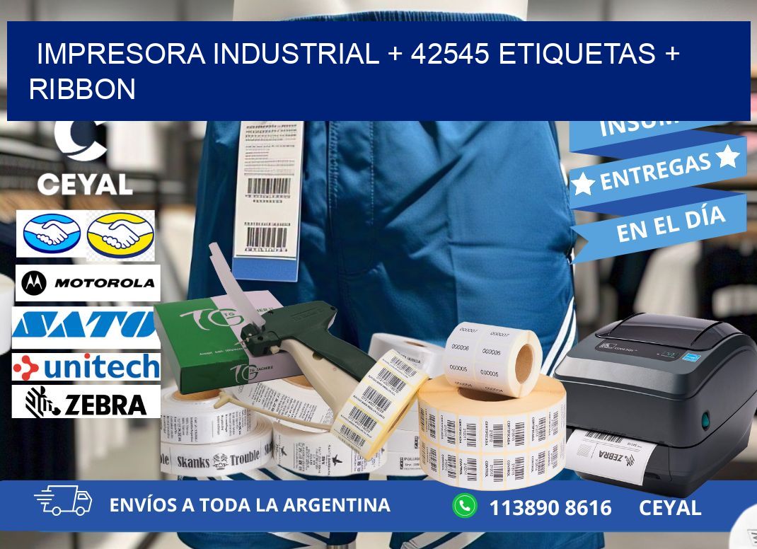impresora industrial + 42545 etiquetas + ribbon