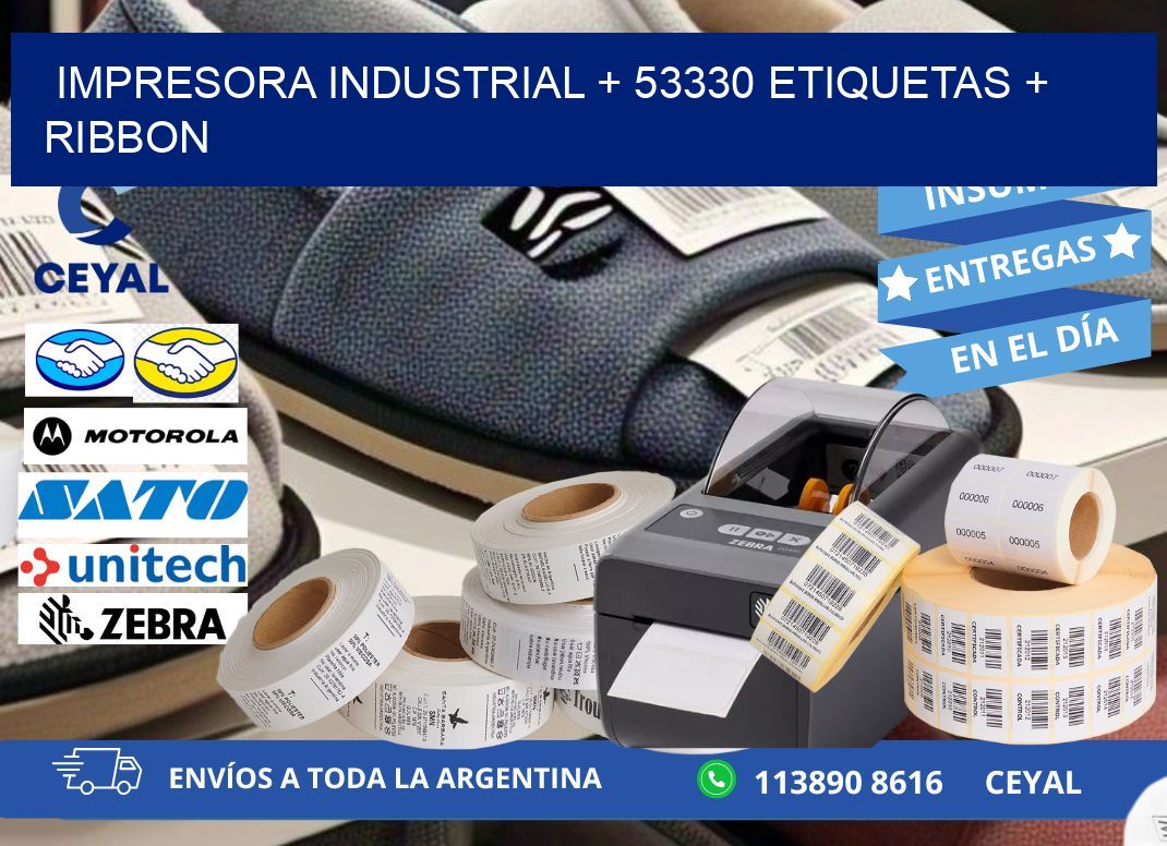 impresora industrial + 53330 etiquetas + ribbon