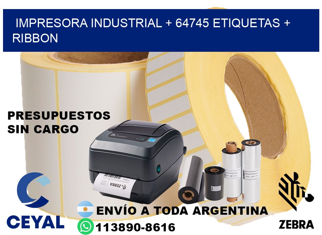 impresora industrial + 64745 etiquetas + ribbon