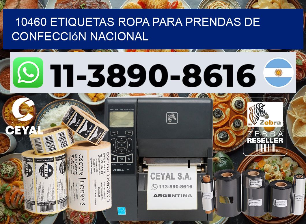 10460 Etiquetas ropa para prendas de confección nacional