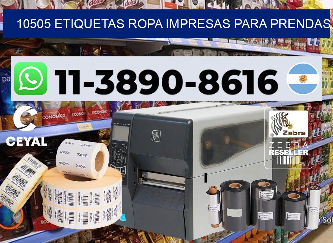 10505 Etiquetas ropa impresas para prendas