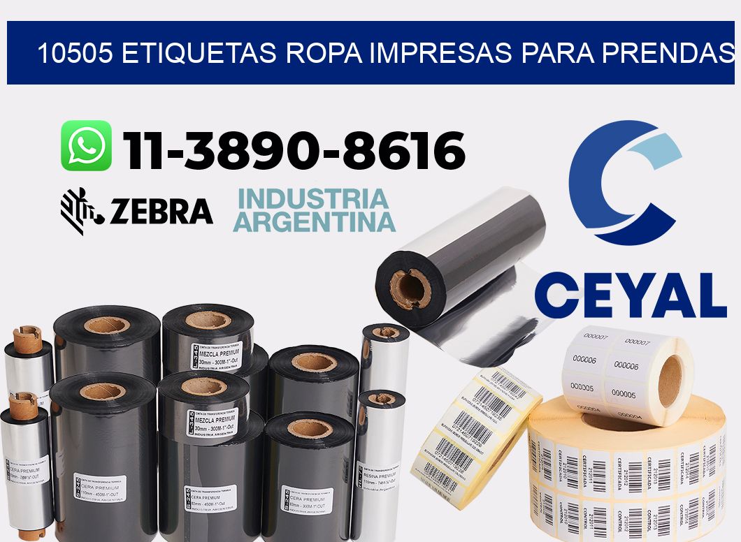 10505 Etiquetas ropa impresas para prendas