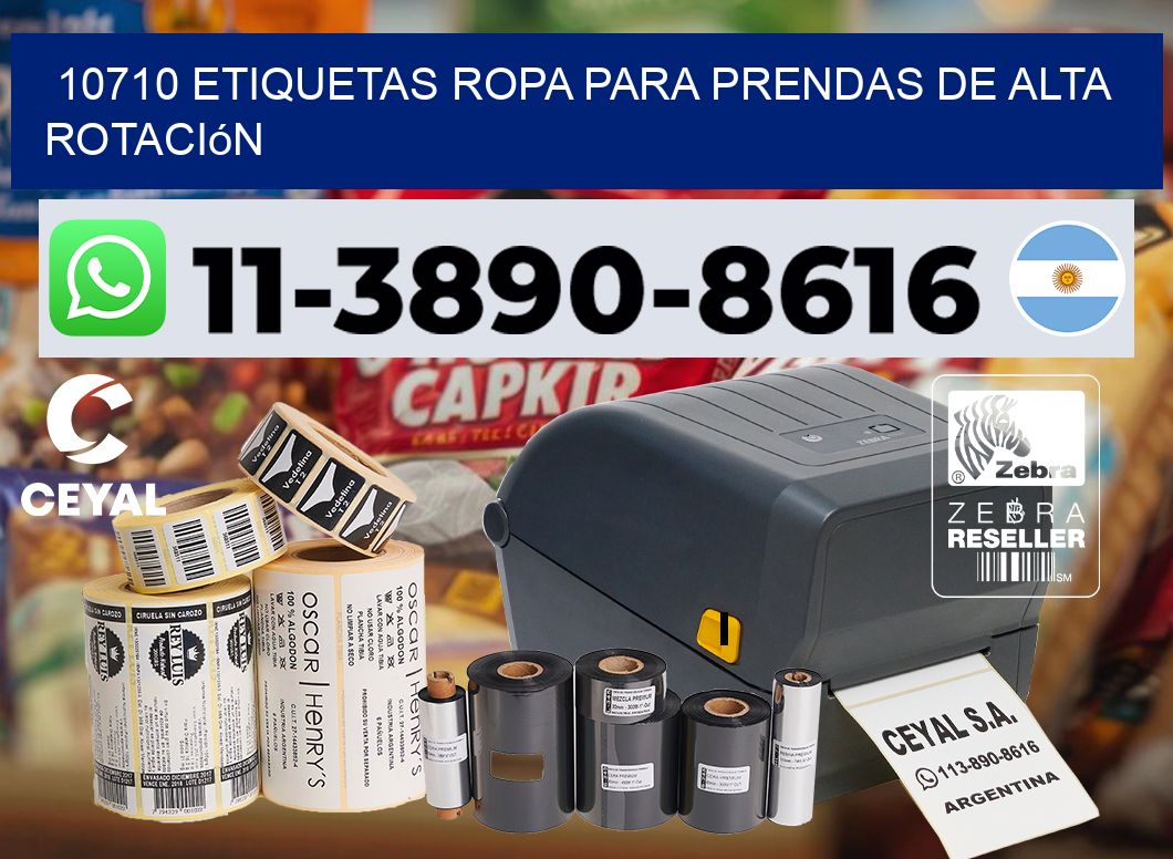 10710 Etiquetas ropa para prendas de alta rotación