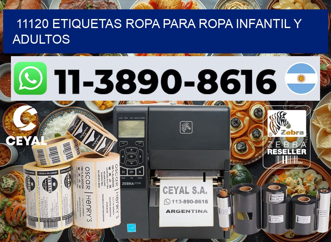 11120 Etiquetas ropa para ropa infantil y adultos