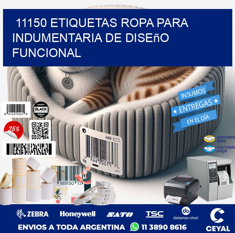 11150 Etiquetas ropa para indumentaria de diseño funcional