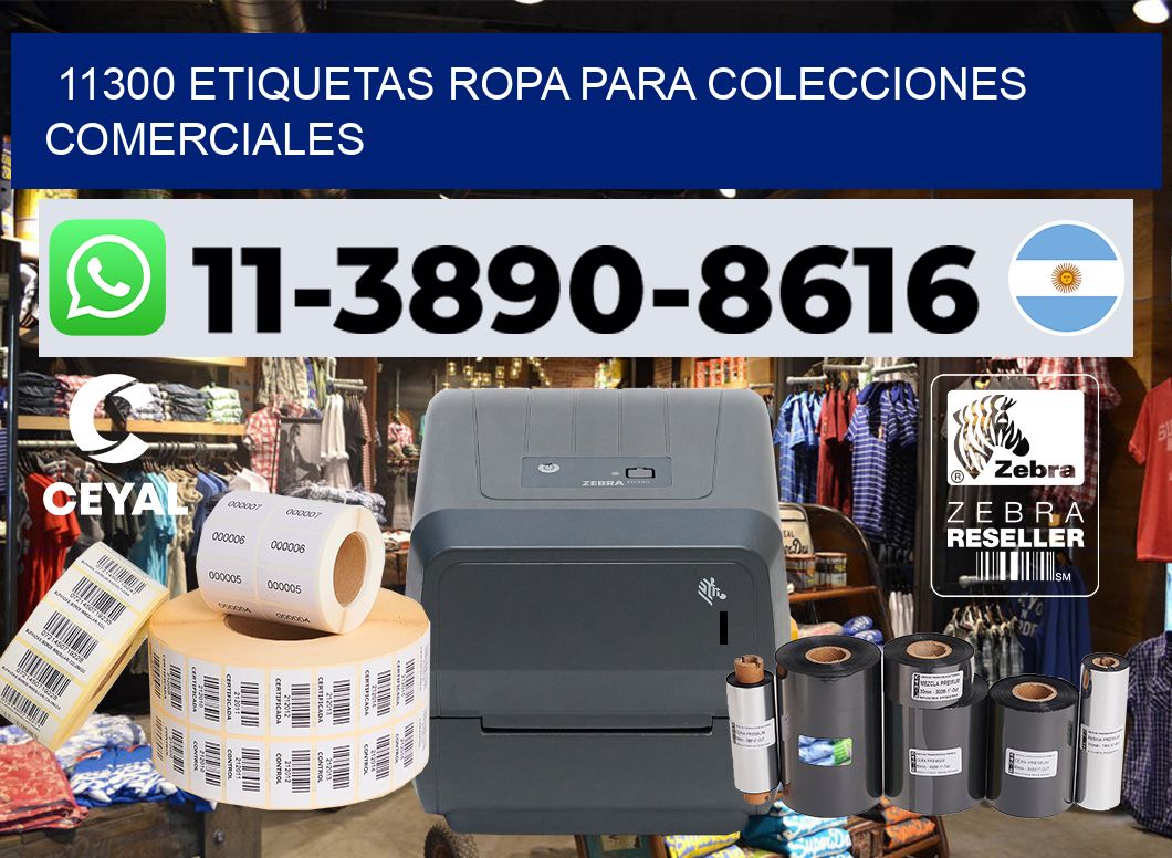 11300 Etiquetas ropa para colecciones comerciales