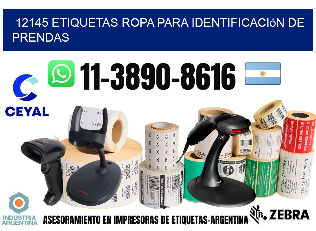 12145 Etiquetas ropa para identificación de prendas