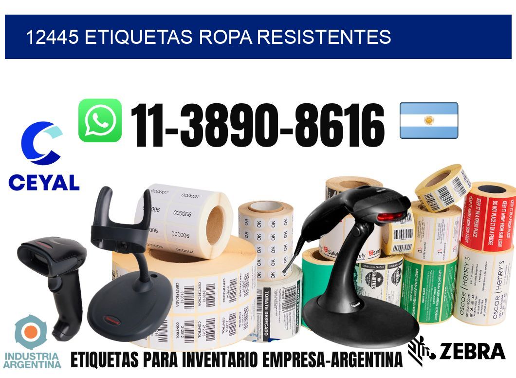 12445 Etiquetas ropa resistentes