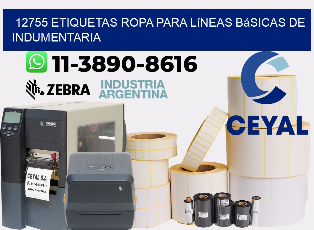 12755 Etiquetas ropa para líneas básicas de indumentaria