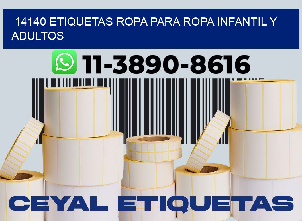 14140 Etiquetas ropa para ropa infantil y adultos