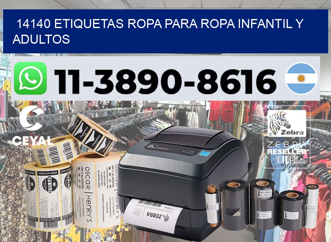 14140 Etiquetas ropa para ropa infantil y adultos