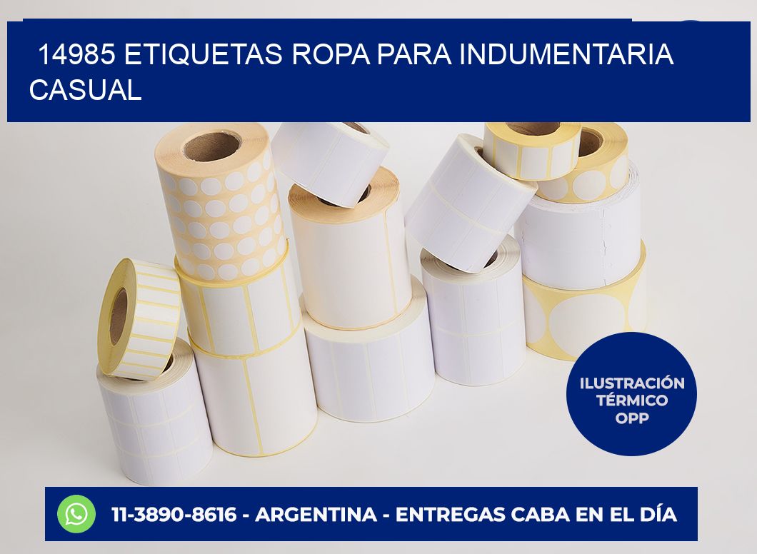 14985 Etiquetas ropa para indumentaria casual