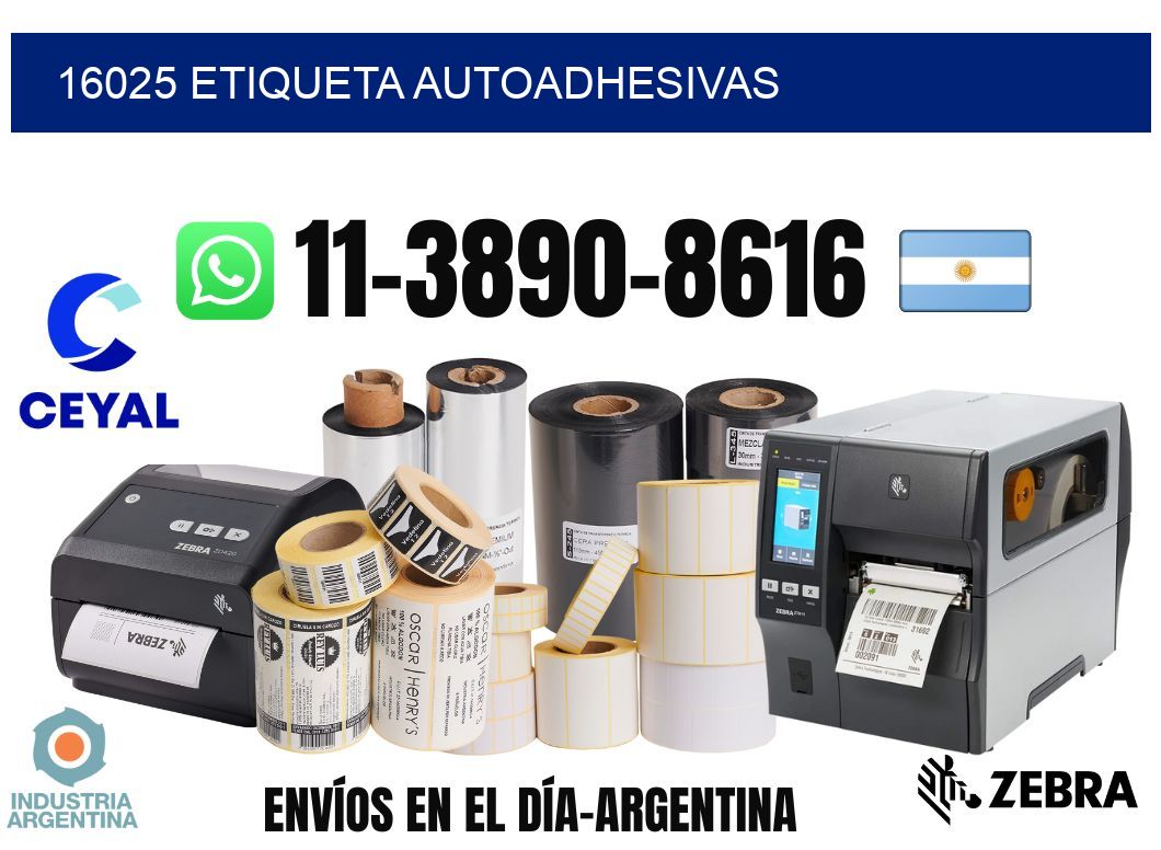 16025 etiqueta autoadhesivas