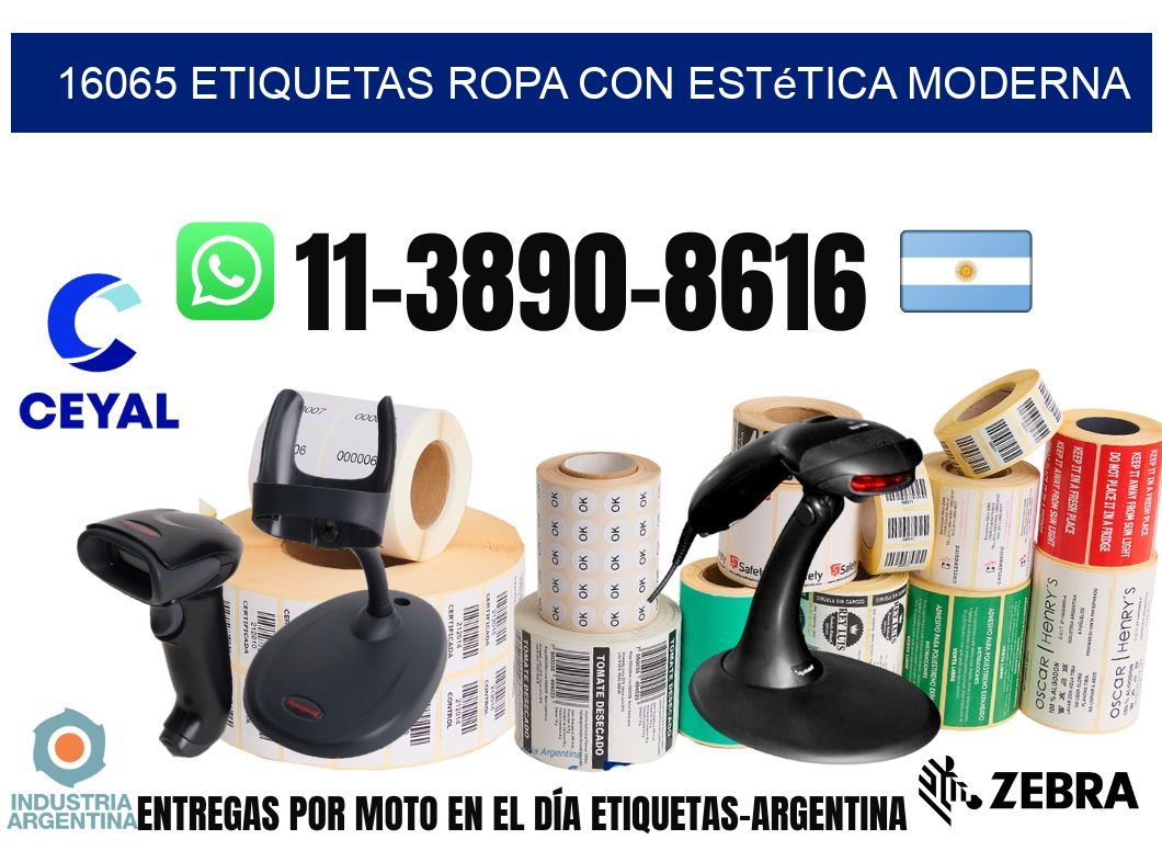 16065 Etiquetas ropa con estética moderna