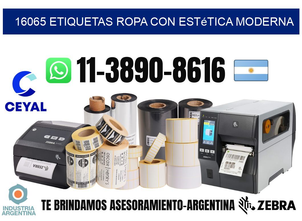 16065 Etiquetas ropa con estética moderna
