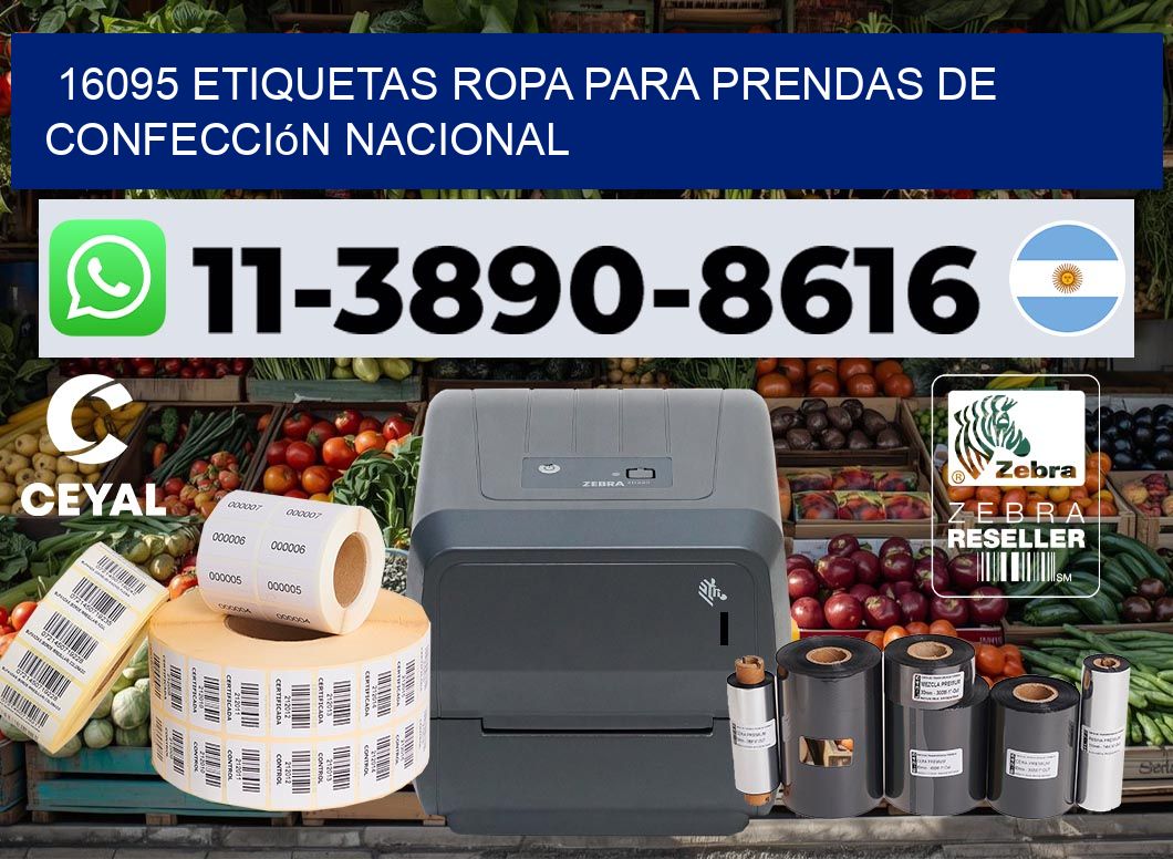 16095 Etiquetas ropa para prendas de confección nacional