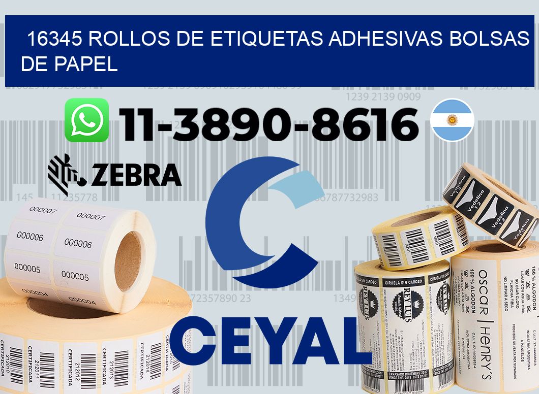 16345 rollos de etiquetas adhesivas bolsas de papel