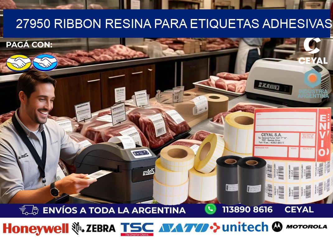 27950 ribbon resina para etiquetas adhesivas