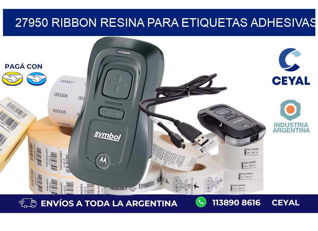 27950 ribbon resina para etiquetas adhesivas