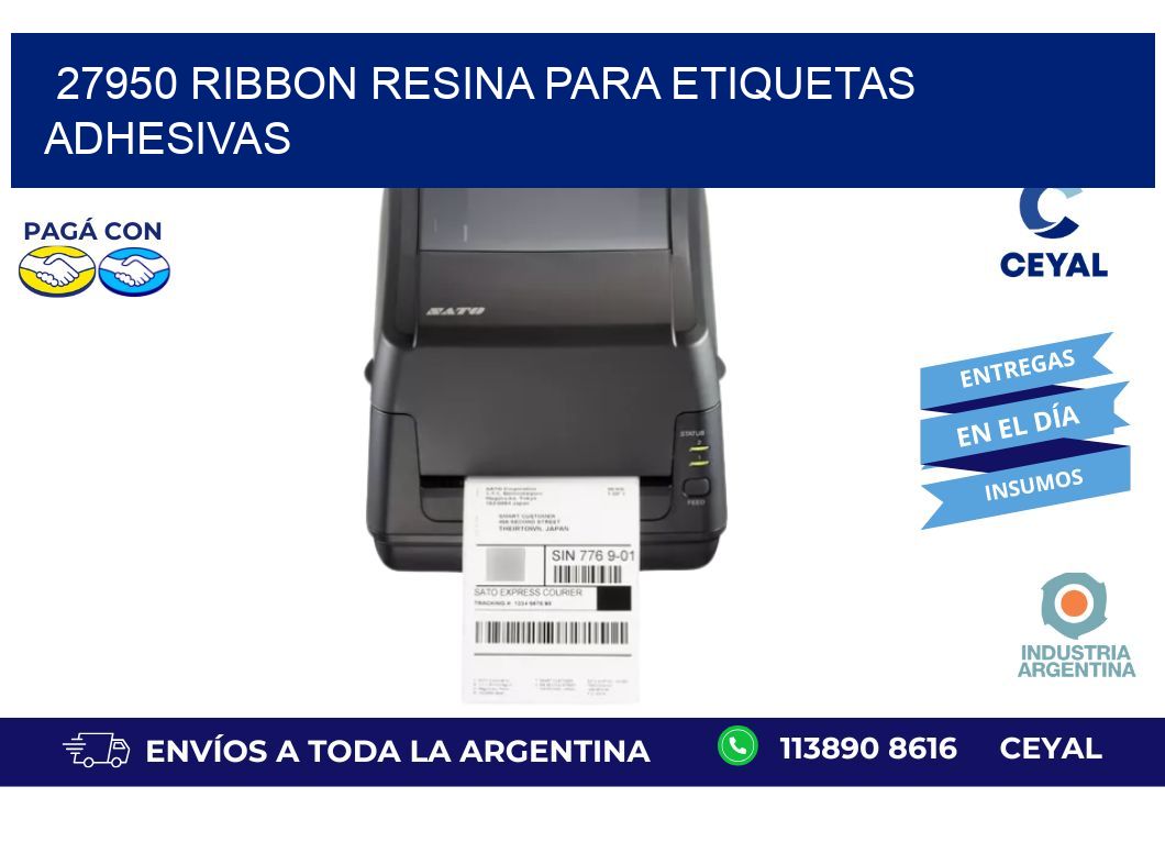 27950 ribbon resina para etiquetas adhesivas
