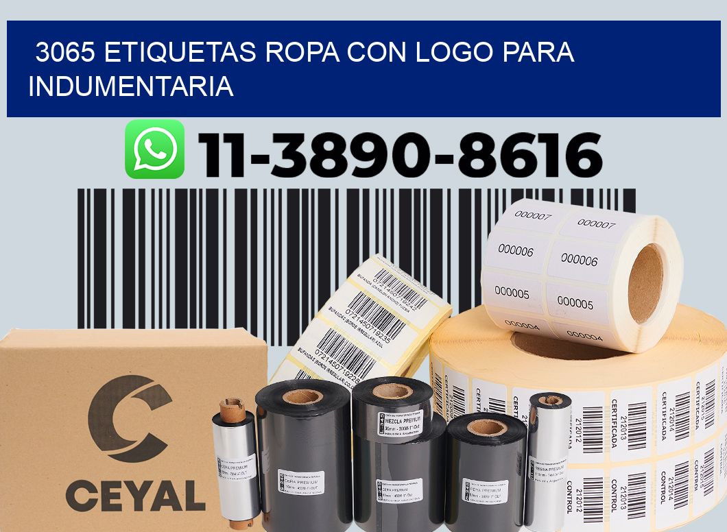 3065 Etiquetas ropa con logo para indumentaria