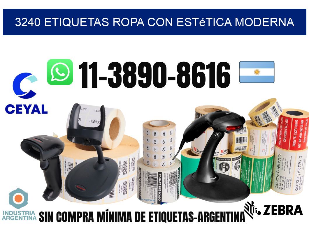 3240 Etiquetas ropa con estética moderna