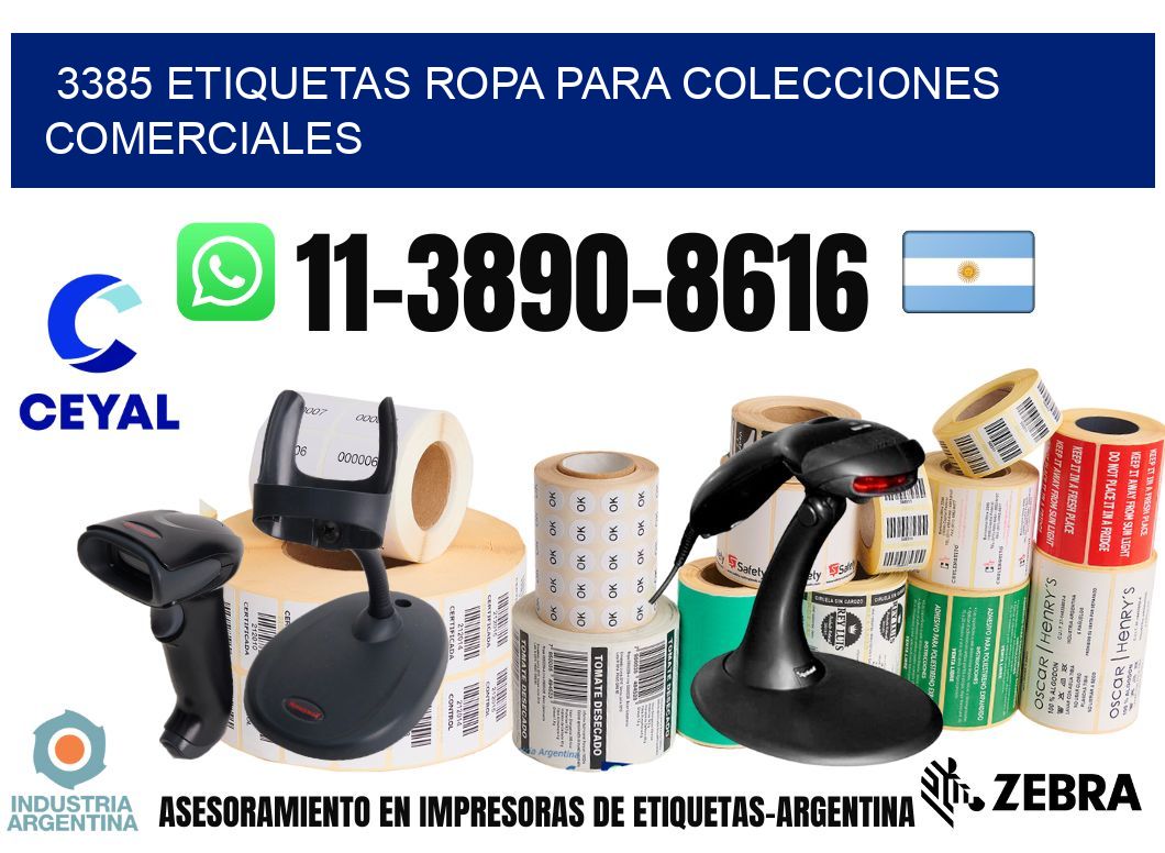 3385 Etiquetas ropa para colecciones comerciales