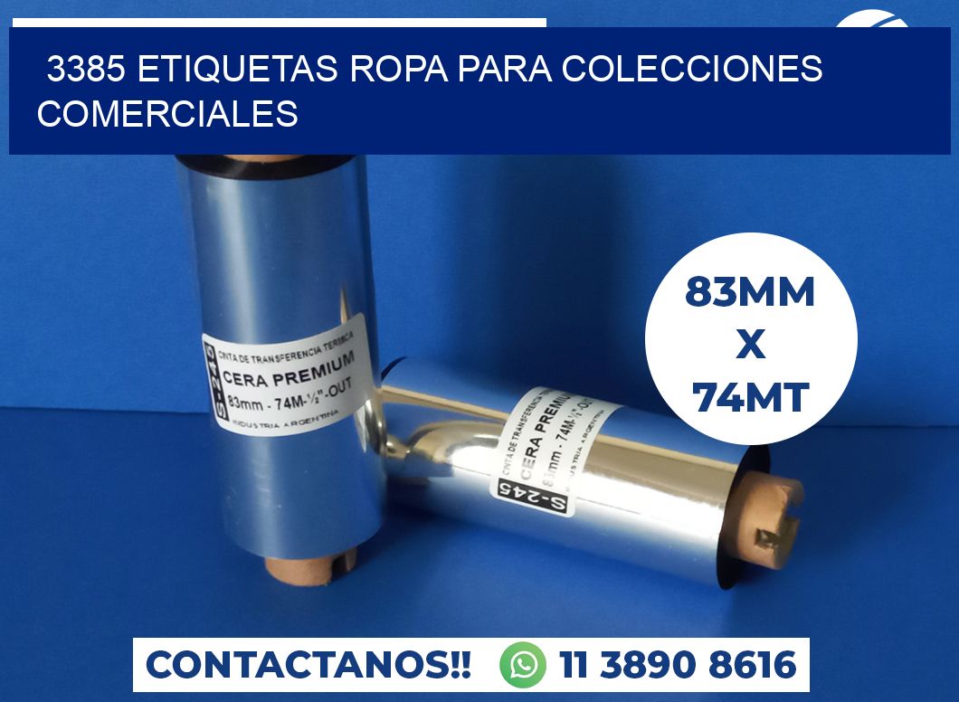 3385 Etiquetas ropa para colecciones comerciales