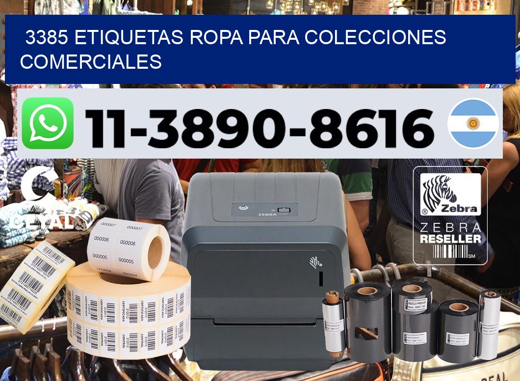 3385 Etiquetas ropa para colecciones comerciales