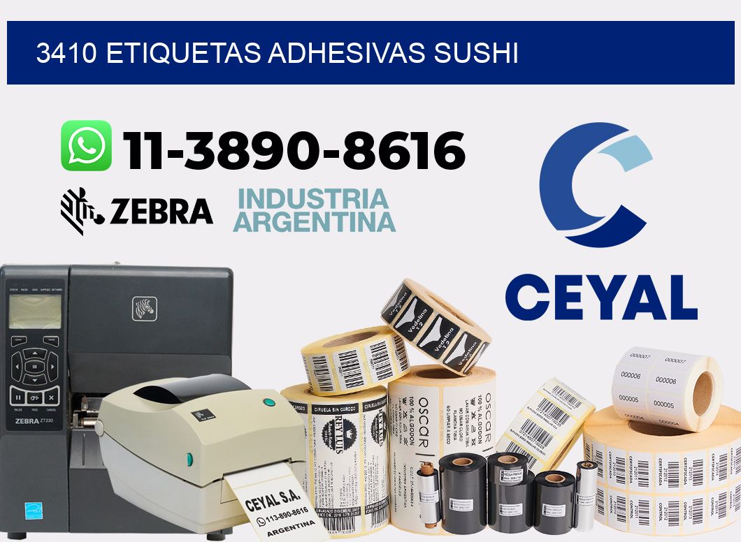 3410 etiquetas adhesivas sushi