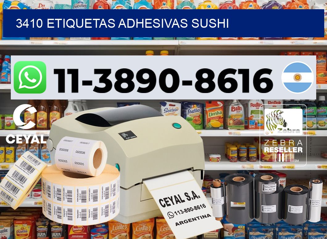 3410 etiquetas adhesivas sushi