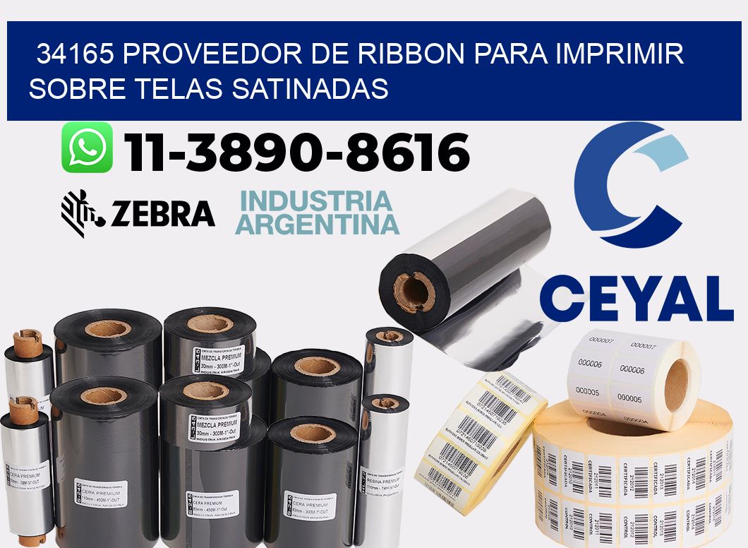 34165 proveedor de ribbon para imprimir sobre telas satinadas