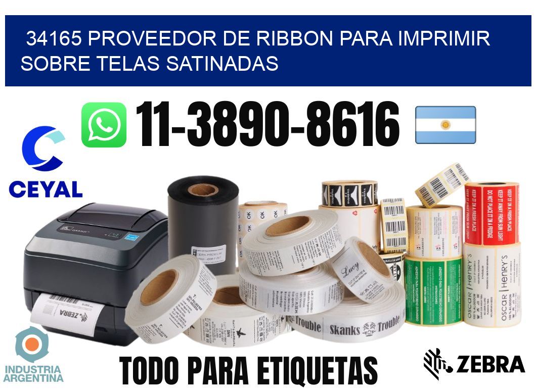 34165 proveedor de ribbon para imprimir sobre telas satinadas