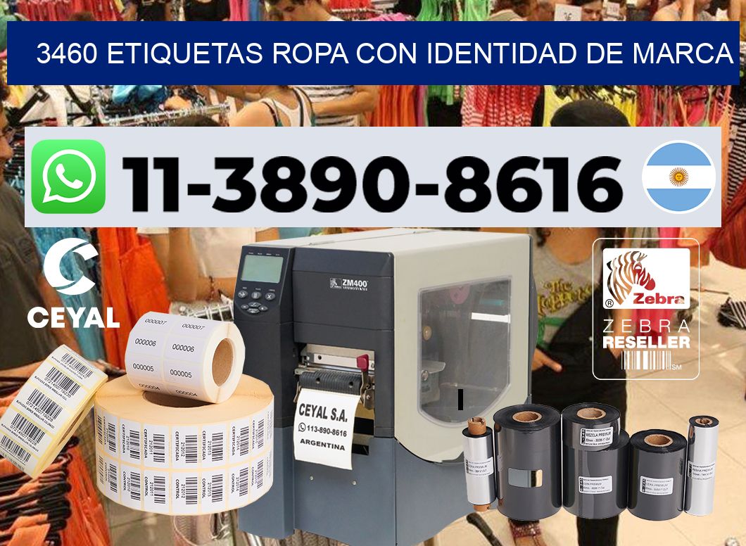 3460 Etiquetas ropa con identidad de marca