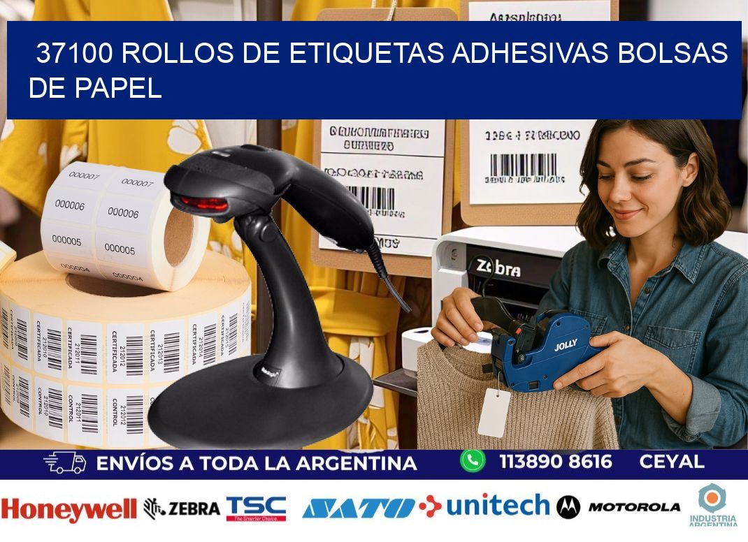 37100 rollos de etiquetas adhesivas bolsas de papel