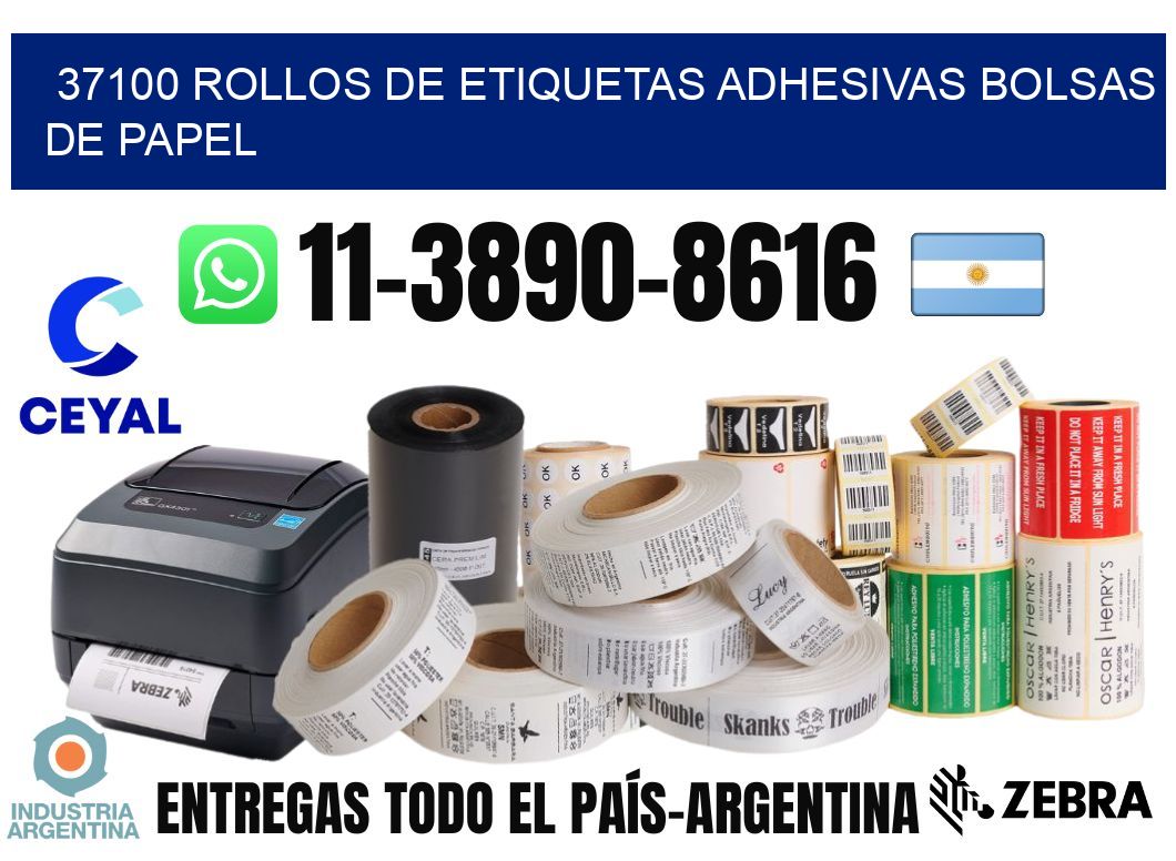 37100 rollos de etiquetas adhesivas bolsas de papel