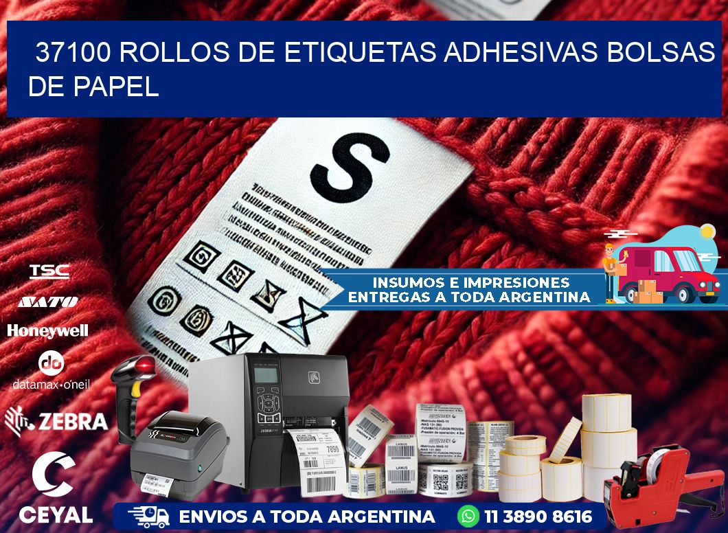 37100 rollos de etiquetas adhesivas bolsas de papel