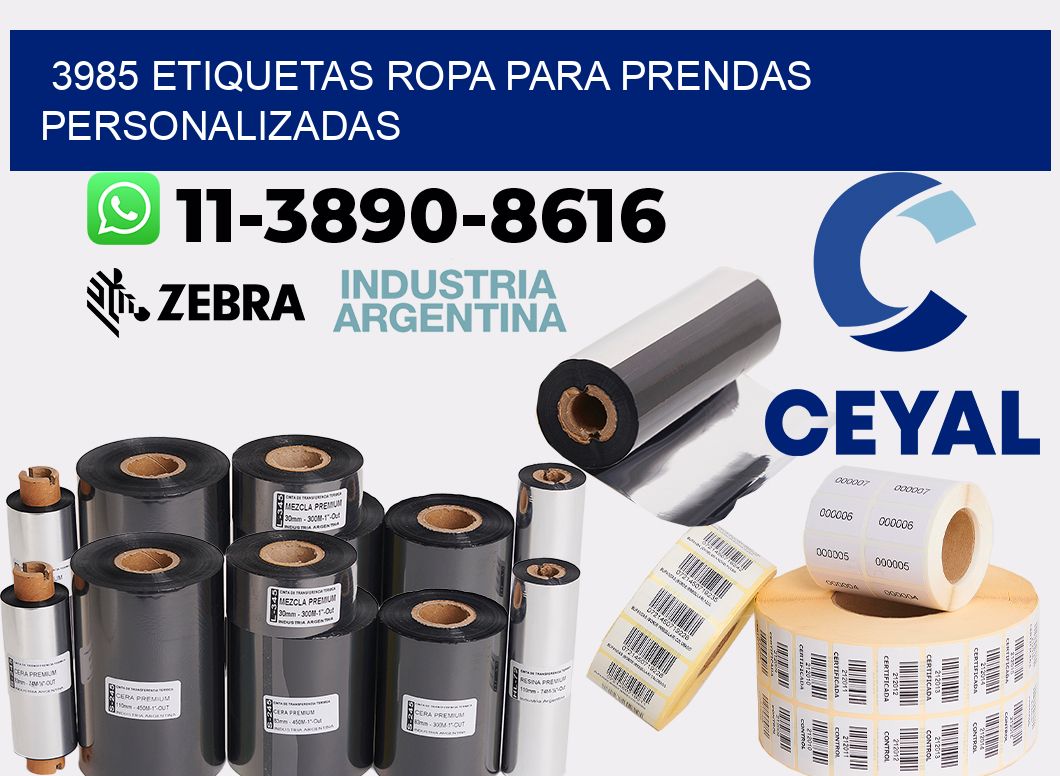 3985 Etiquetas ropa para prendas personalizadas