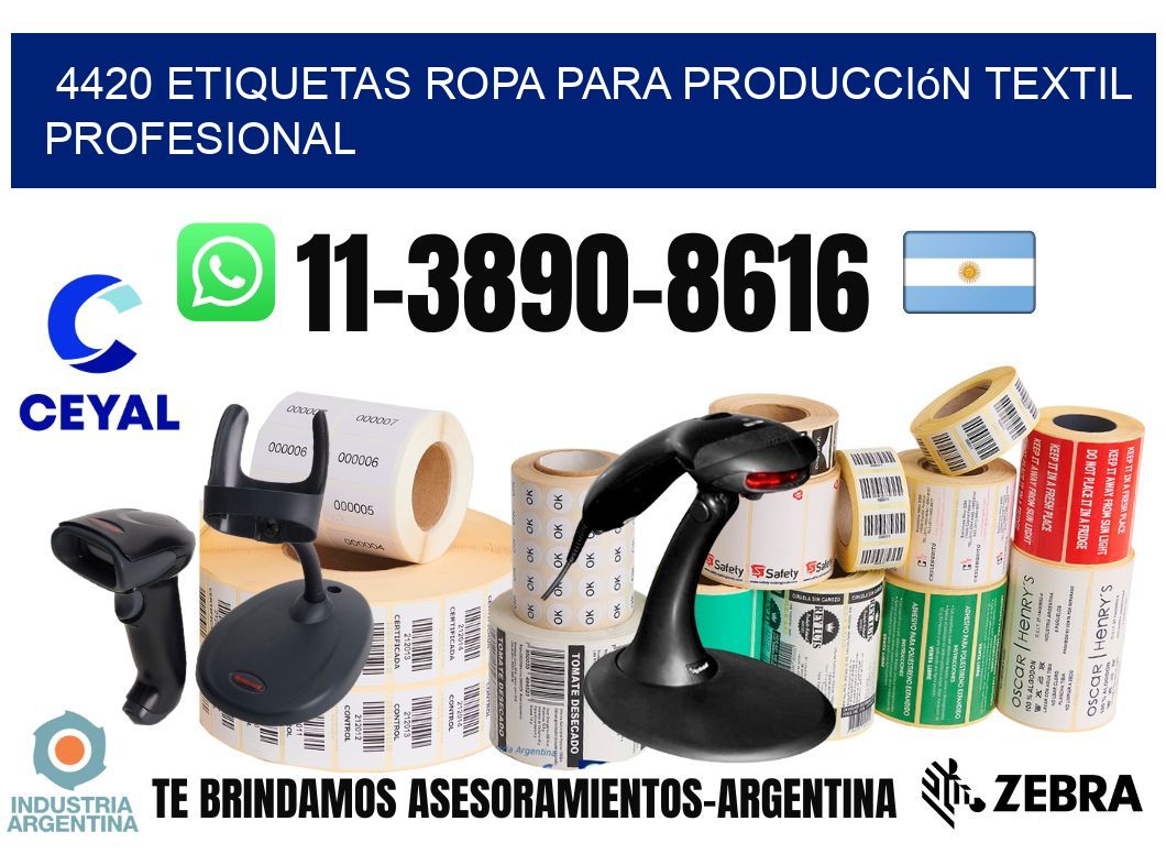 4420 Etiquetas ropa para producción textil profesional
