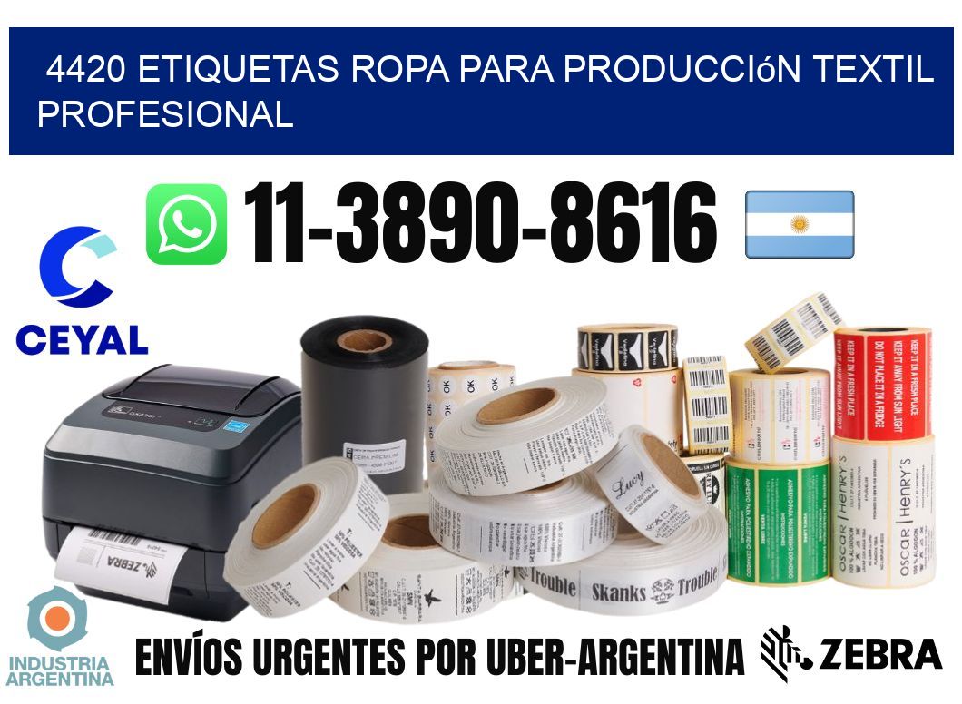 4420 Etiquetas ropa para producción textil profesional