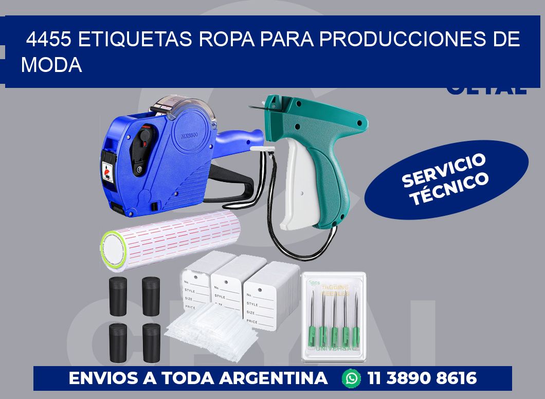 4455 Etiquetas ropa para producciones de moda