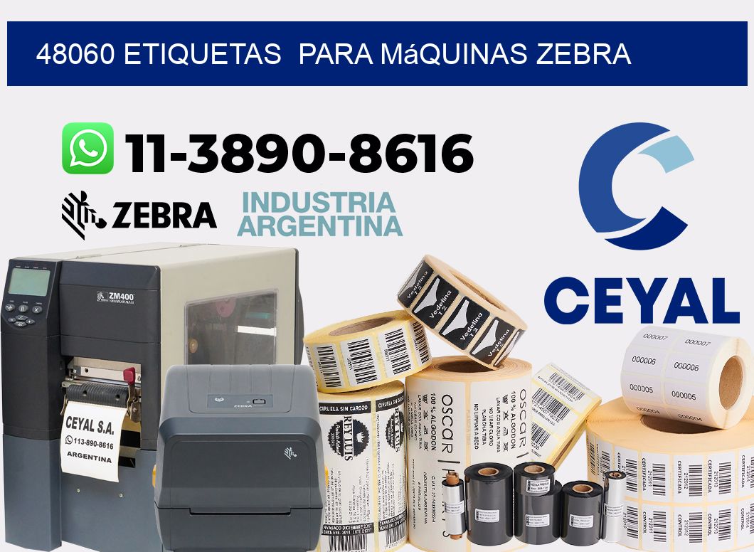 48060 etiquetas para máquinas Zebra