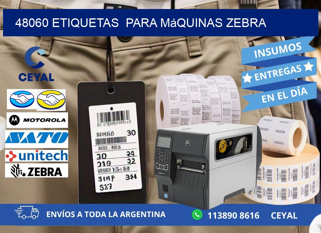 48060 etiquetas para máquinas Zebra