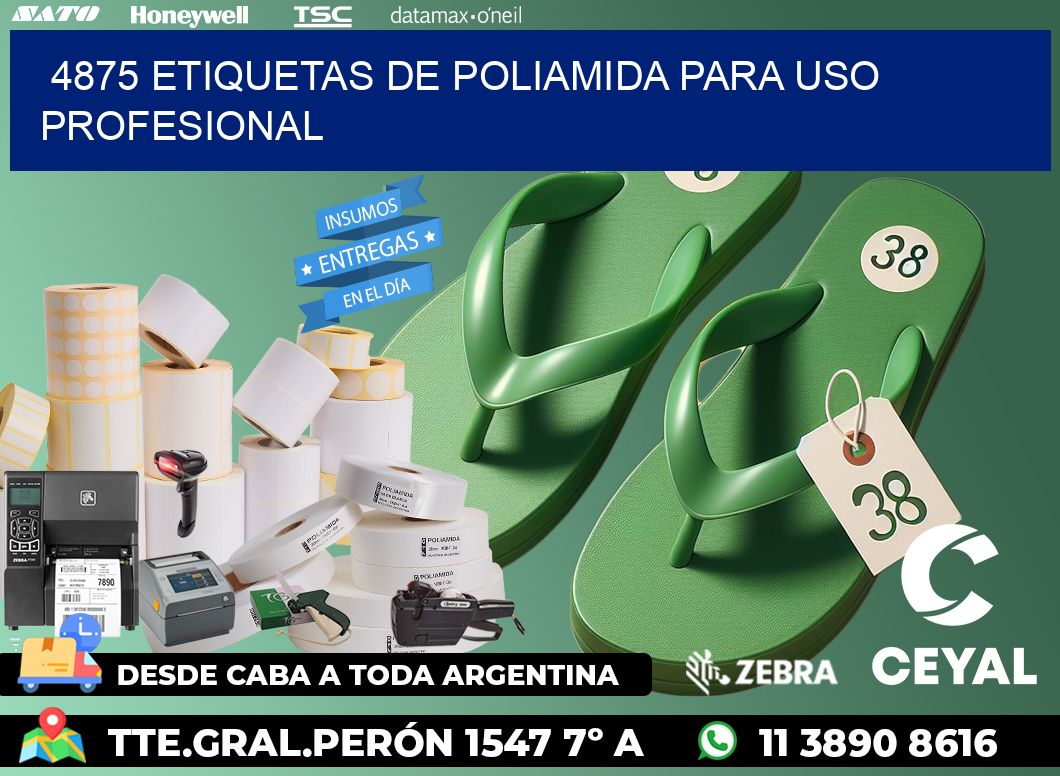 4875 Etiquetas de poliamida para uso profesional