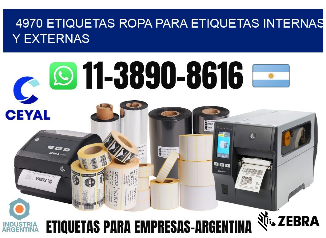 4970 Etiquetas ropa para etiquetas internas y externas