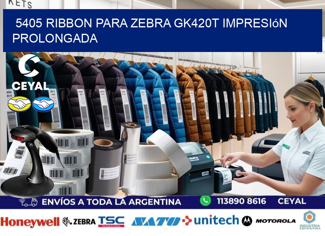 5405 ribbon para zebra gk420t impresión prolongada